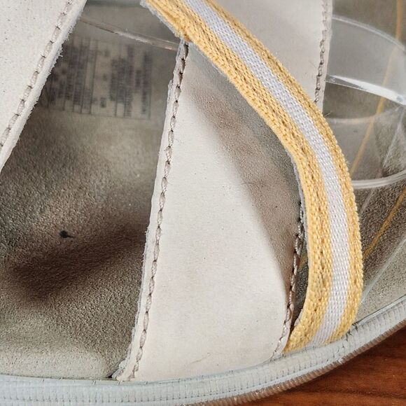 Merrell Sandals Womens Size 11 Camellia Yellow Beige Leather Slides J35594 FLAWS - Picture 15 of 15